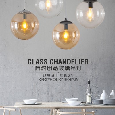 现代简约餐厅吧台装饰小吊大堂奶茶店服装店咖啡厅商用玻璃圆球灯图2