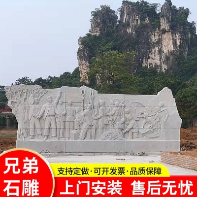 寺庙大理石浮雕壁画 公园广场人物浮雕文化墙 户外园林浮雕壁画图1