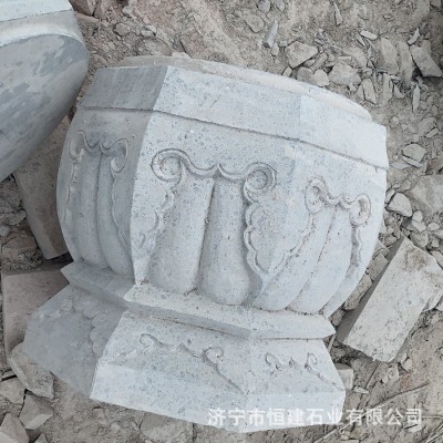 雕花柱础石青石雕刻石柱墩景区户外庭院仿古建筑柱墩石图2