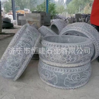 雕花柱础石青石雕刻石柱墩景区户外庭院仿古建筑柱墩石图3