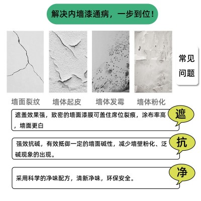 内墙漆H 内墙封闭抗碱底漆水性漆内墙可调色油漆涂料H内墙漆图4