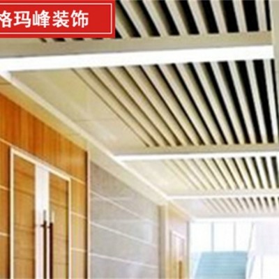 加油站铝扣板吊顶 白色防风长条形铝扣板 顶棚厂房高边铝扣板装饰图2