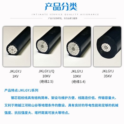 供应绝缘钢芯铝绞线JKLGYJ型电线电缆高压10/35KV架空线输电线路图3