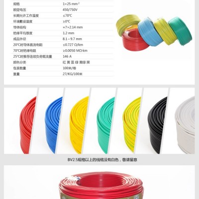 厂家直销BV 25mm² 铜芯聚氯乙烯绝缘布电线图5
