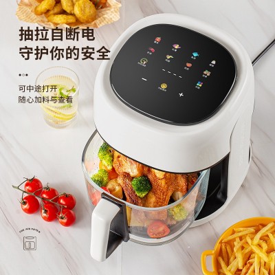 家用多功能4.5L大容量空气炸锅360度可视彩屏电炸锅跨境英文110V图3