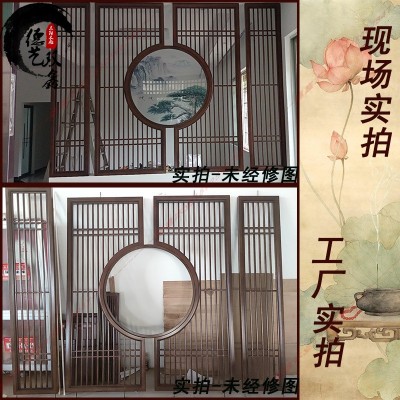 源头厂家实木格栅屏风隔断 中式折叠屏风 玄关客厅隔断柜隔断墙图4