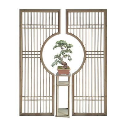 新中式实木屏风酒店木制隔断日式简约客厅屏风花格玄关格栅花格图5