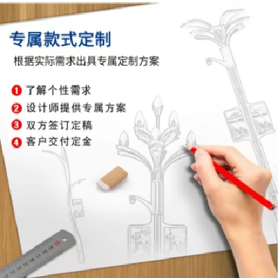 景观玉兰灯8米9米10米12米九头中华灯户外高杆路灯公园广场庭院灯图2