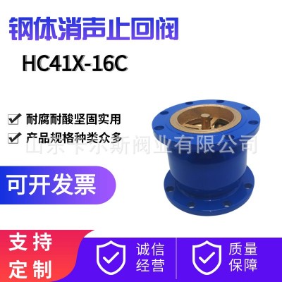 钢体消声止回阀 HC41X-16C 法兰消音立式逆止阀图1