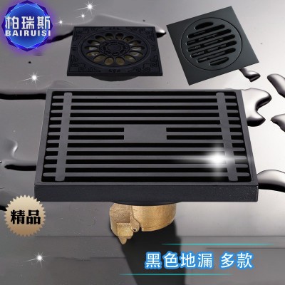 黑色灰色枪灰色全铜福字地漏 全铜台州地漏老厂家全铜匠心制造图5