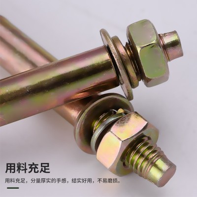 镀彩锌膨胀螺丝 国标膨胀螺栓大爆炸螺丝 厂家6厘8厘10厘膨胀钩图2