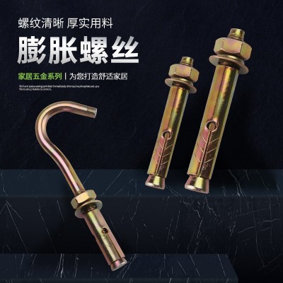 镀彩锌膨胀螺丝 国标膨胀螺栓大爆炸螺丝 厂家6厘8厘10厘膨胀钩图3