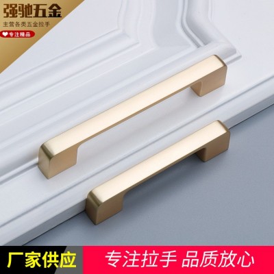 厂家新简约轻奢铜色锌合金拉手橱窗柜门家具五金配件衣柜门把手图4