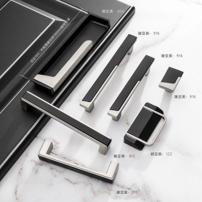简约北欧轻奢金色灰色橱柜衣柜门二合一美式抽屉酒柜家具五金图2