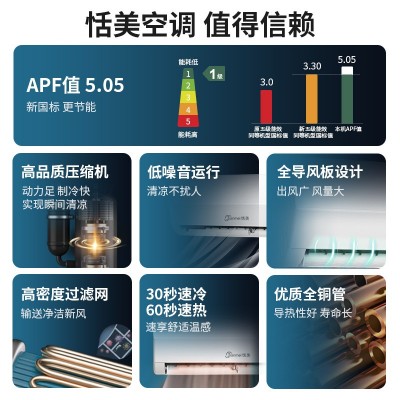 恬美大1.5p变频冷暖空调挂机批发家用壁挂式空调节能省电一级能效图2