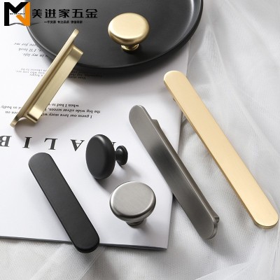 北欧橱柜衣柜门拉手现代简约拉丝金厨柜抽屉把手家具锌合金小拉手图4