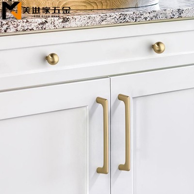 高档金色柜门拉手北欧橱柜衣柜门拉手厨柜抽屉把手锌合金抽屉拉手图4