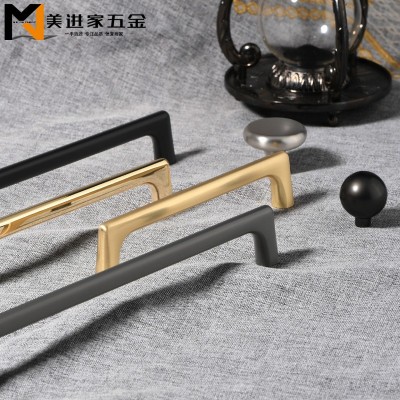 高档金色柜门拉手北欧橱柜衣柜门拉手厨柜抽屉把手锌合金抽屉拉手图2
