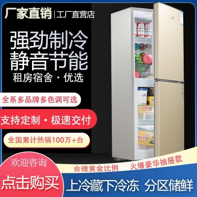 小冰箱家用租房宿舍上冷藏下冷冻款双开门冰箱【工厂直销可订做】图5