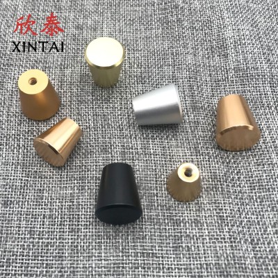抽屉铝合金拉手金色实心单孔铜拉丝把手现代简约太空铝圆锥拉手图5