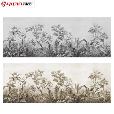 全屋美式法式田园植物热带雨林客厅电视背景墙壁布无缝壁画墙布图1