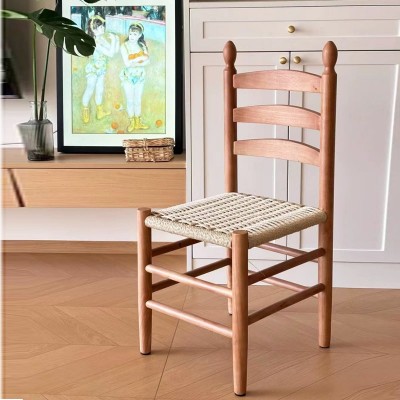 中古实木椅包邮复古法式餐桌椅Vintage家用靠背绳编夏克椅装饰椅图4