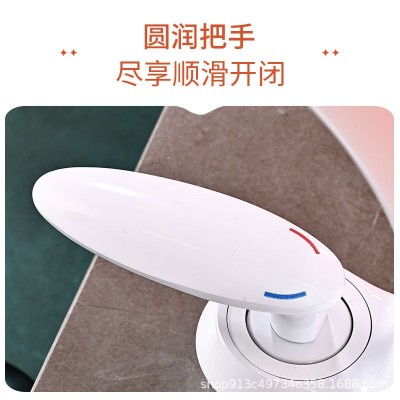 轻奢全铜白色创意极简浴室家用冷热面盆水龙头卫生间洗脸盆洗手盆图3