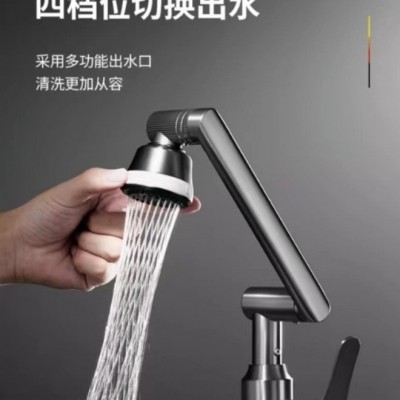 轻奢不锈钢洗手盆卫生间家用冷热招财猫洗脸面盆多功能厨房水龙头图2