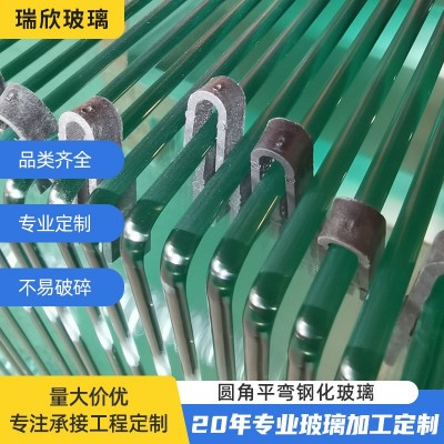 专业生产淋浴房钢化玻璃圆边圆角平弯钢化异形卫浴玻璃图5
