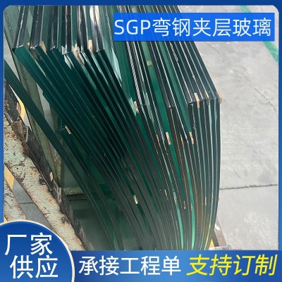 平弯钢化双层SGP夹胶复合特种玻璃隔音防爆高强度围栏扶梯栈道图5