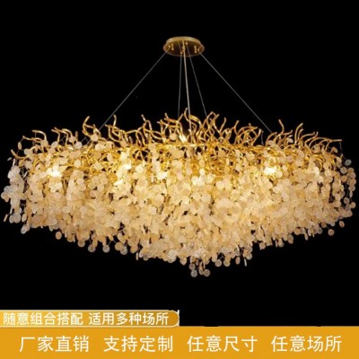 全铜轻奢水晶吊灯后现代客厅灯北欧简约冰凌餐厅卧室分子灯具新款图5