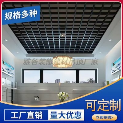 格栅吊顶铁铝格栅天花装饰材料塑钢自装网格格栏集成吊顶厂家直销图3