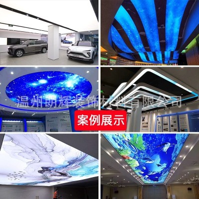 软膜天花UV温州a级防火膜汽车4S店白色透光LED灯膜吊顶灯箱布华为图3