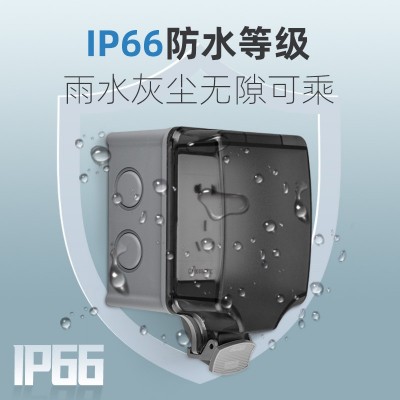 户外防水插座86型一体明装电源开关五孔插座防雨盒室外露 天防暴雨图2