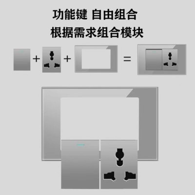 开关插座面板美规灰色钢化玻璃六孔USB+type-c锡磷青 铜美式墙壁插图3