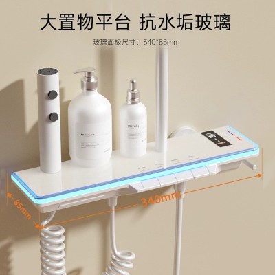 奶油风氛围灯花洒套装钢琴白色恒温全铜淋浴浴室家用沐浴器花洒图4