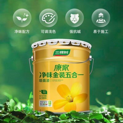 三棵树康家净味金装五合一乳胶墙面漆白色家用室内油漆涂料易擦洗图2