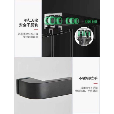 简易干湿分离卫生间淋浴房移门玻璃隔断家用浴室洗澡房分区图3
