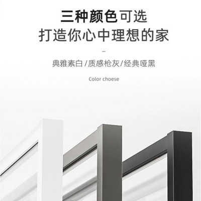 一字型淋浴房移门隔断极窄边框型材卫浴间玻璃门钢化玻璃双移门图2