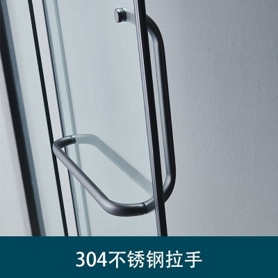 新款钻石型哑黑不锈钢边框现代极简风淋浴房推拉门淋浴隔断可定图3