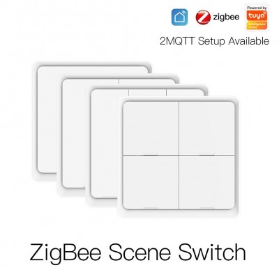 zigbee涂鸦智能家居场景开关无线4键随意贴app定时情景智能开关