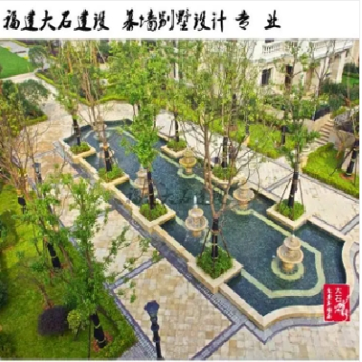 大石建设别墅 欧式中式石材干挂设计制作安装图3