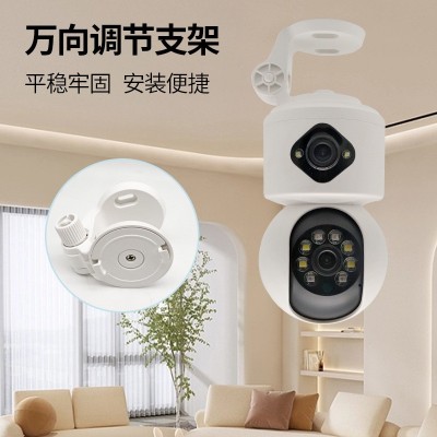 监控摄像头无线家用室内双目枪球一体高清网络双镜头摄像机带支架图4