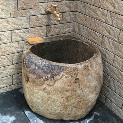 石头洗手盆拖把池户外阳台水槽落地式地拖盆复古拖布池庭院墩布池图2