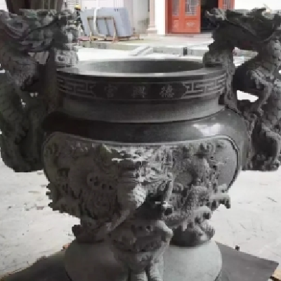 祠堂寺庙佛堂石雕青石仿古香炉可来图片图纸定做图4