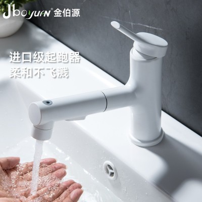 304不锈钢水镀哑白色抽拉式漱口多功能面盆冷热水龙头卫生间浴室图4