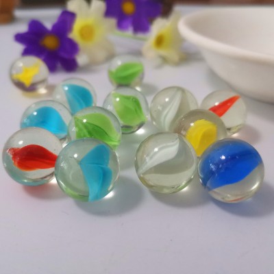 彩色玻璃弹珠跳棋玻璃扁珠芝麻花心弹珠16㎜ 14㎜ 25㎜腰果玻璃图5