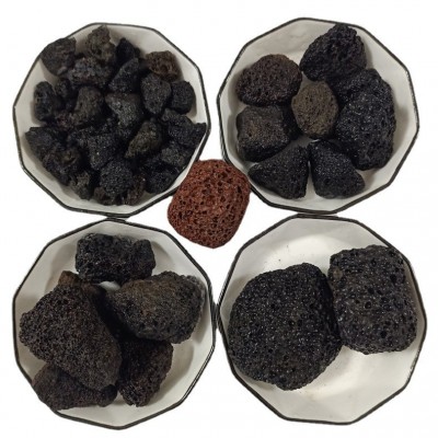 火山石供应园林造景盆栽基质水族过滤诱色除臭各种规格黑色火山粉图5