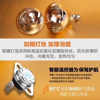 浴霸卫生间集成吊顶灯暖换气照明三合一四灯吊顶浴霸集成吊顶专用图4