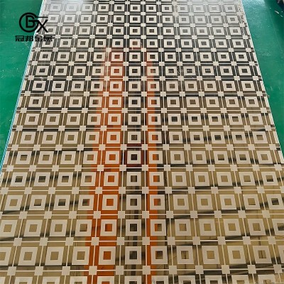 高端316 304镜面不锈钢板局部喷砂蚀刻花纹电梯轿厢彩色装饰面板图4
